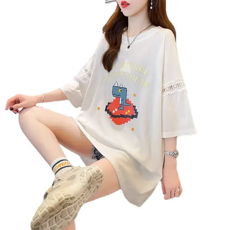 Women Yellow Bow Short Sleeve T-Shirt Large