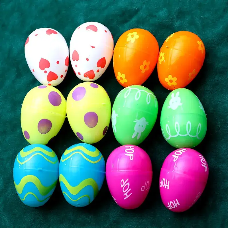 Colorful Plastic Easter Eggs 12 Pack Openable Closed