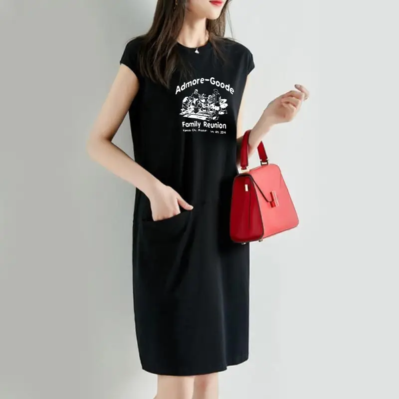 Korean Style Orange T-Shirt Dress with Pocket - Image 10
