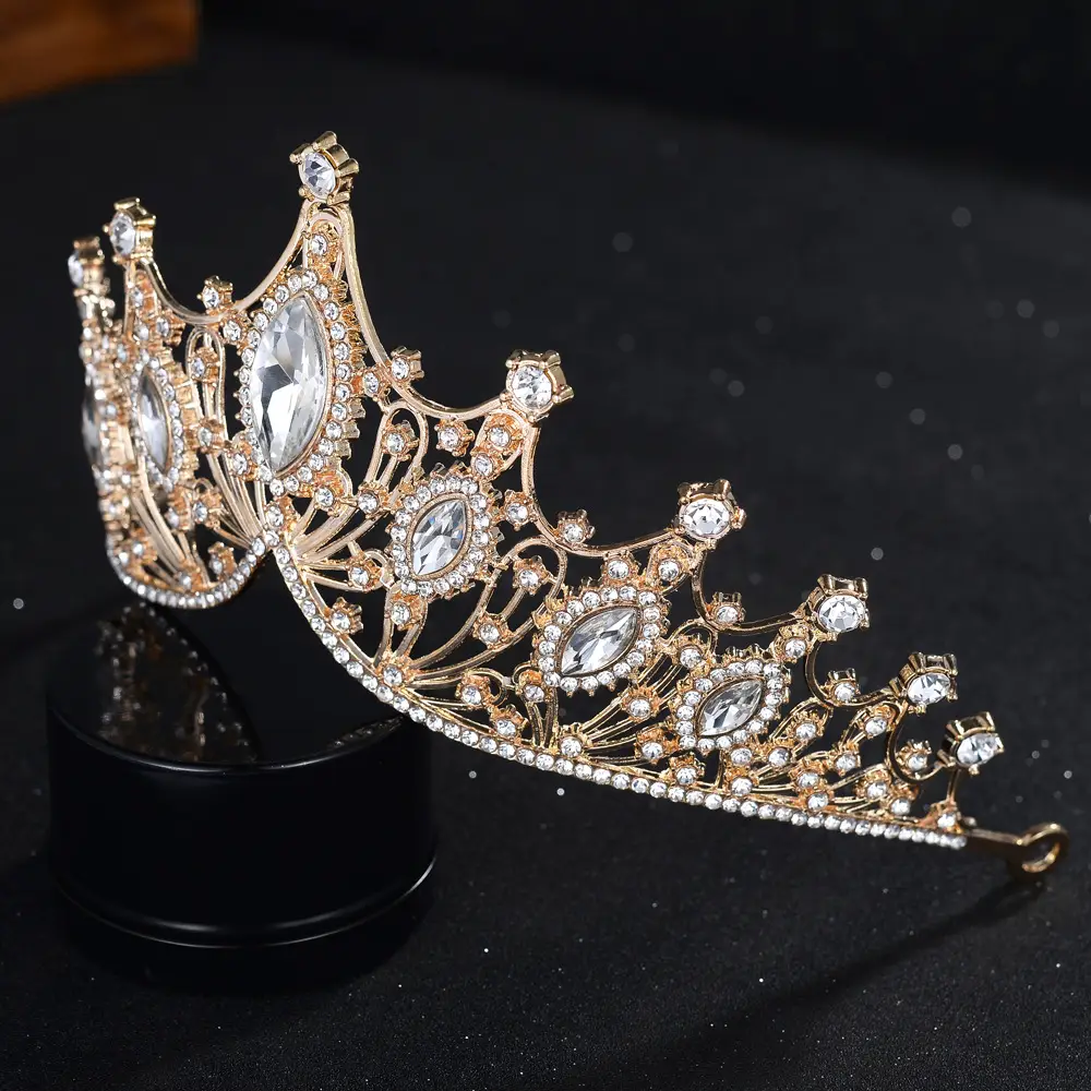 Crystal Bridal Crown Tiara with Sparkling Stones