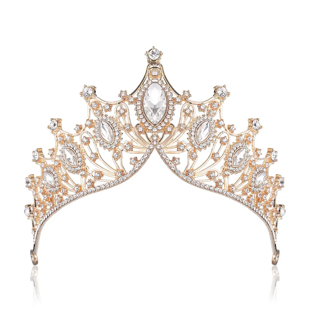 Crystal Bridal Crown Tiara with Sparkling Stones