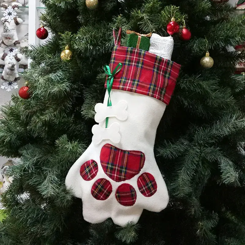 2024 Dog Paw Christmas Socks Gift Bag - Image 2