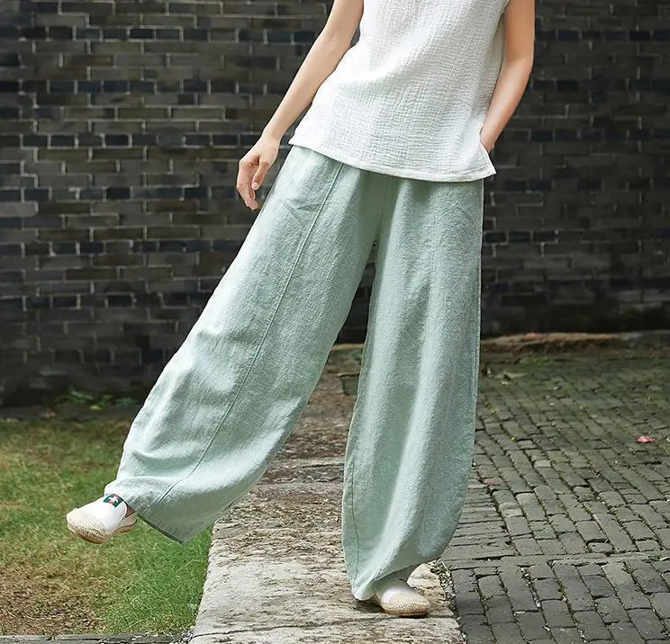 Women Cotton Linen Bloomers Large Summer Pants — feature 13