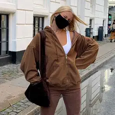 Maroon Zipper V Neck Chiffon Top with Sleeve Sleeves — feature 10