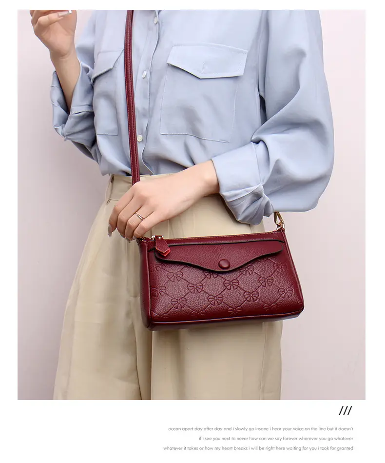 Textured Crossbody Bag for Women Maroon 2025 — feature 2