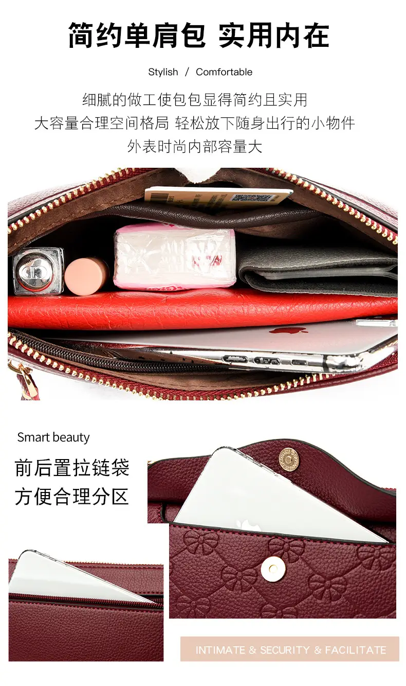 Textured Crossbody Bag for Women Maroon 2025 — feature 9