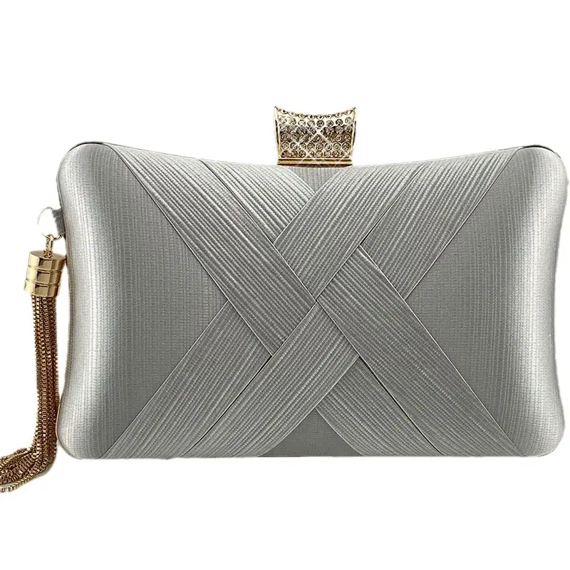 Black Tassel Metal Buckle Banquet Clutch Bag - Image 9