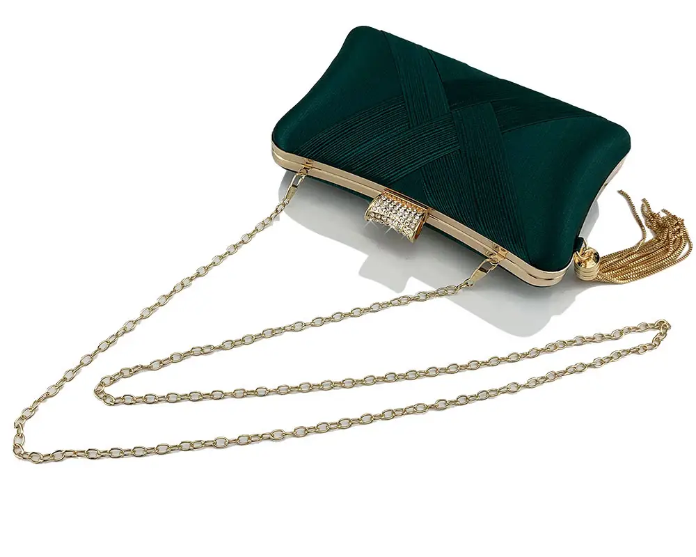 Black Tassel Metal Buckle Banquet Clutch Bag - Image 4