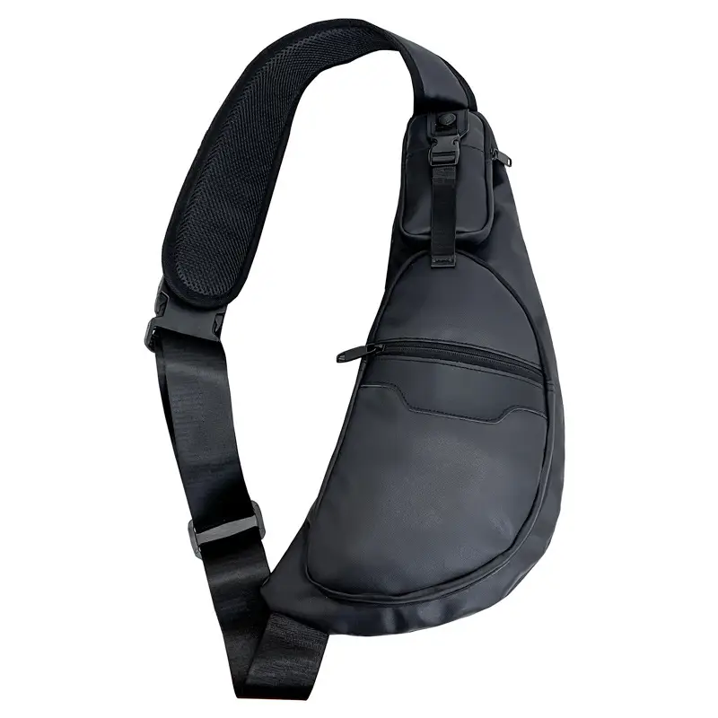 Men's Waterproof Sports Crossbody Bag Black Large Capacity