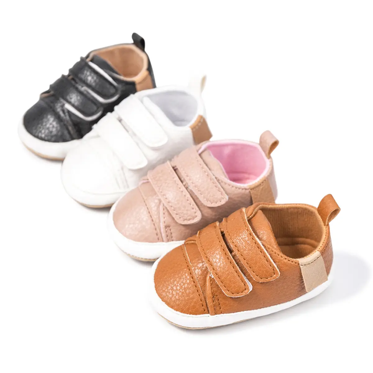 Tan Velcro Toddler Shoes 0-1 Year Old Anti-Slip