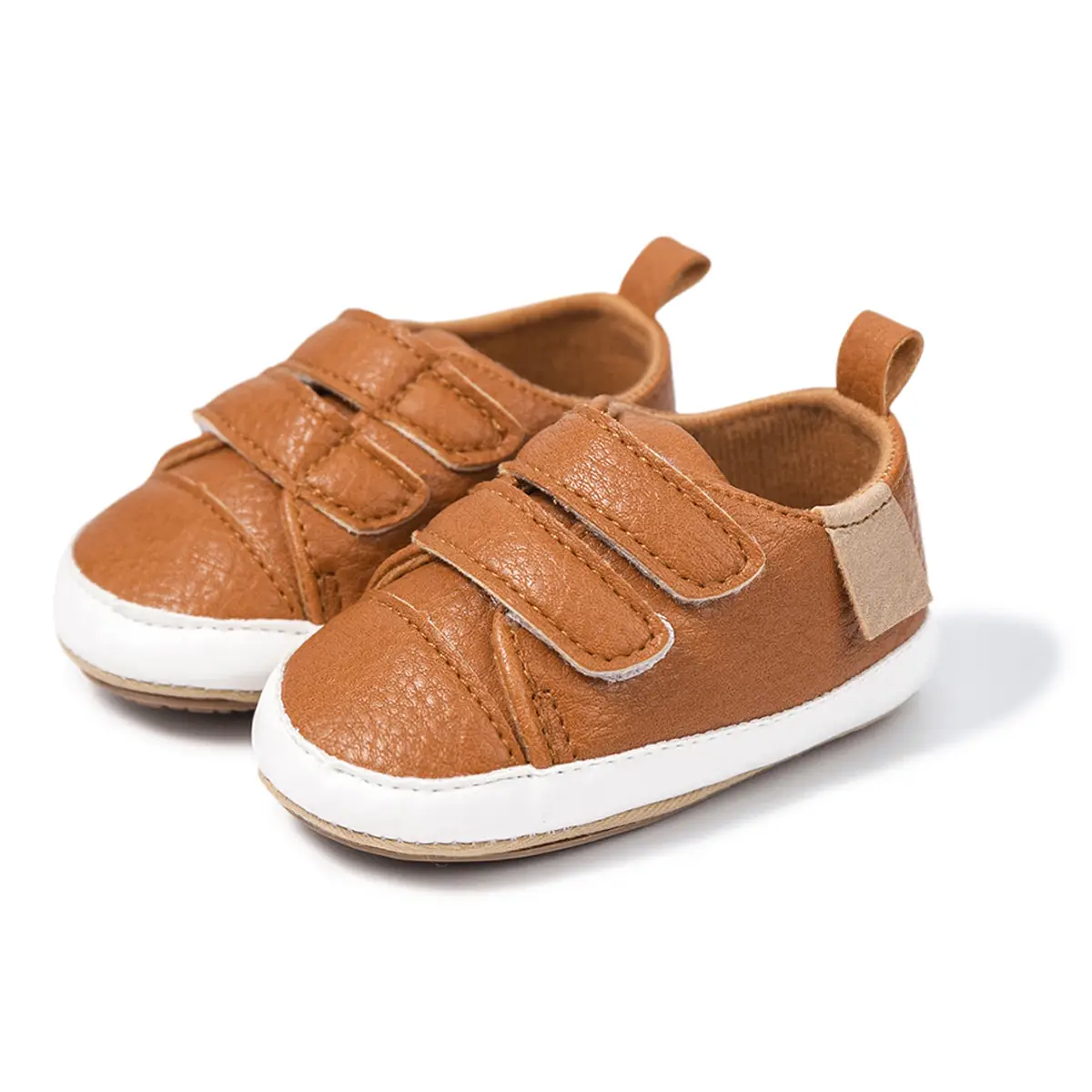 Tan Velcro Toddler Shoes 0-1 Year Old Anti-Slip