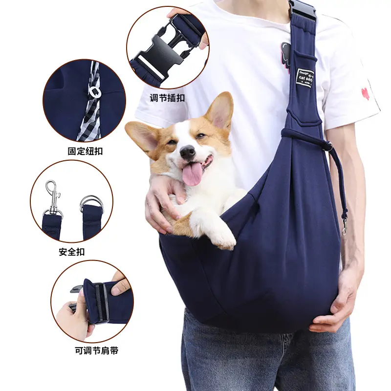 Folding Dog Backpack Blue Breathable Pet Bag - Image 17