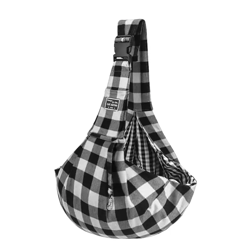 Black and White Pad Adjustable Pet Bag