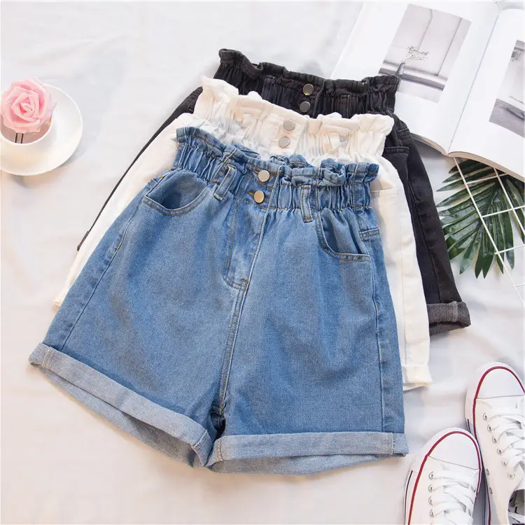 Women Denim Shorts Thick Hips Elastic Waist Fat mm - Image 6
