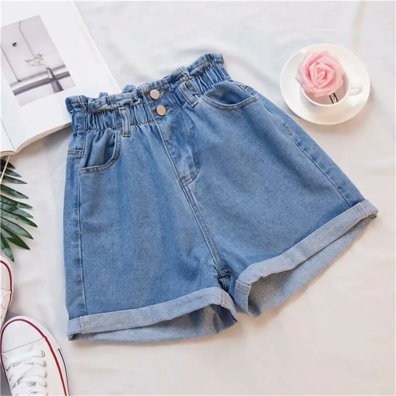 Women Denim Shorts Thick Hips Elastic Waist Fat mm - Image 2