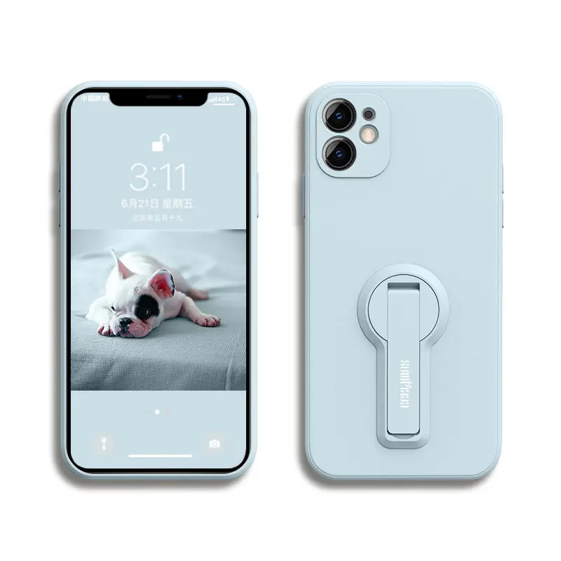 Liquid Silicone Phone Case with Bracket & Lens