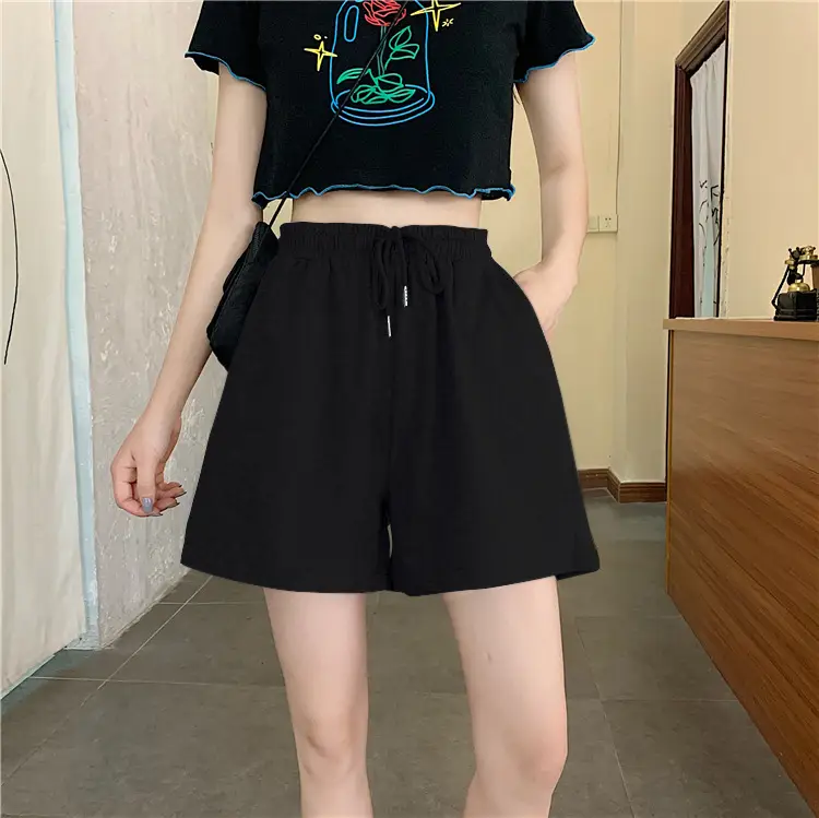High-Waisted Fish Scale Shorts for Women Black - Image 6