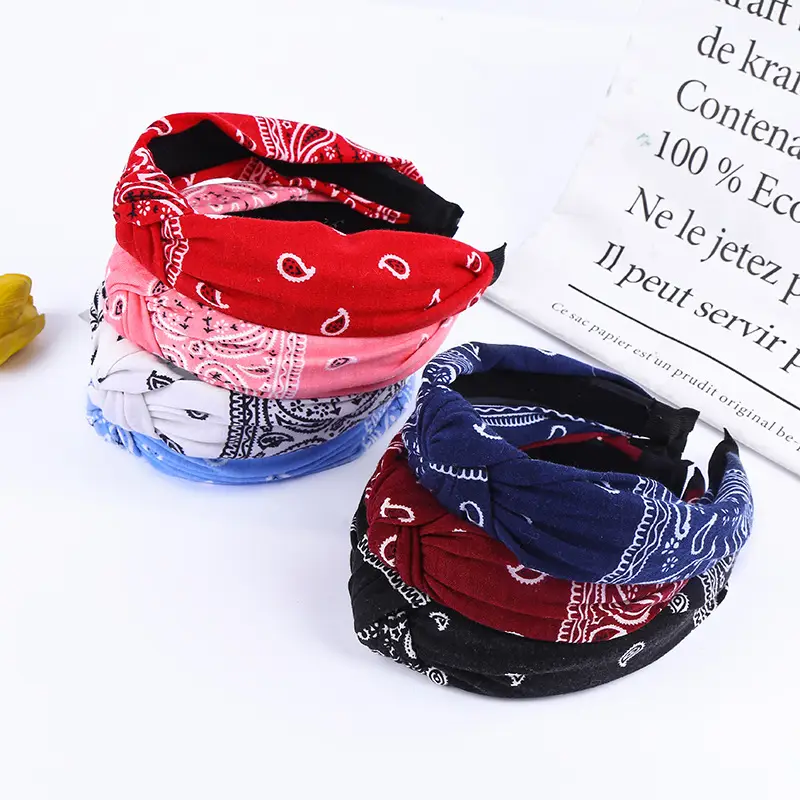 Black Knotted Hairband for Women Boho Style Wide Brim Pressure Hair Hoop - Image 21
