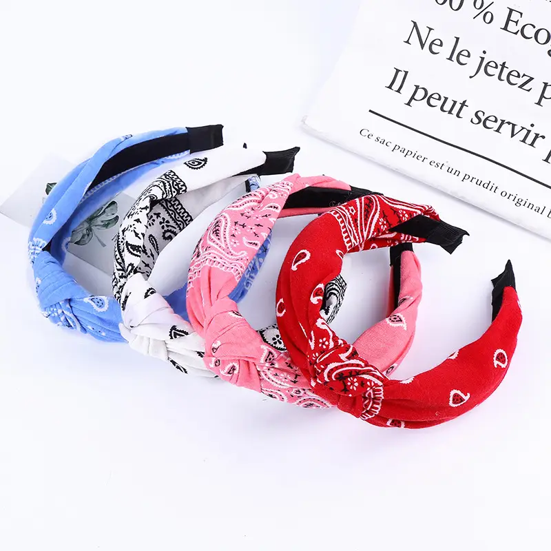 Black Knotted Hairband for Women Boho Style Wide Brim Pressure Hair Hoop - Image 22
