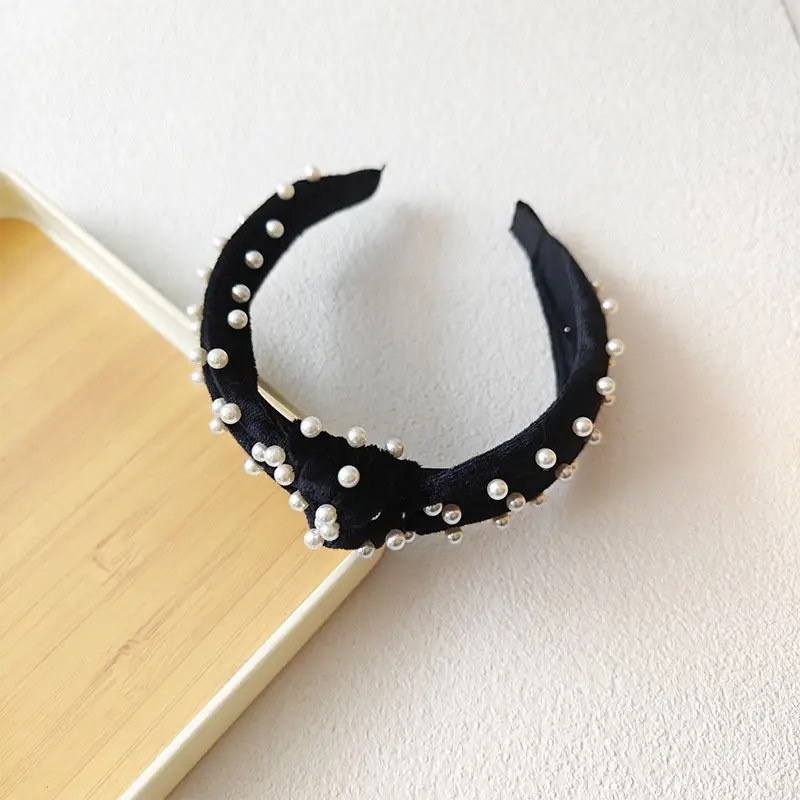 Black Knotted Hairband for Women Boho Style Wide Brim Pressure Hair Hoop - Image 12