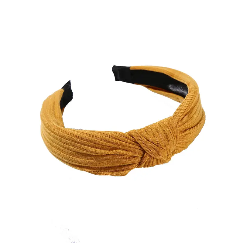 Black Knotted Hairband for Women Boho Style Wide Brim Pressure Hair Hoop - Image 13