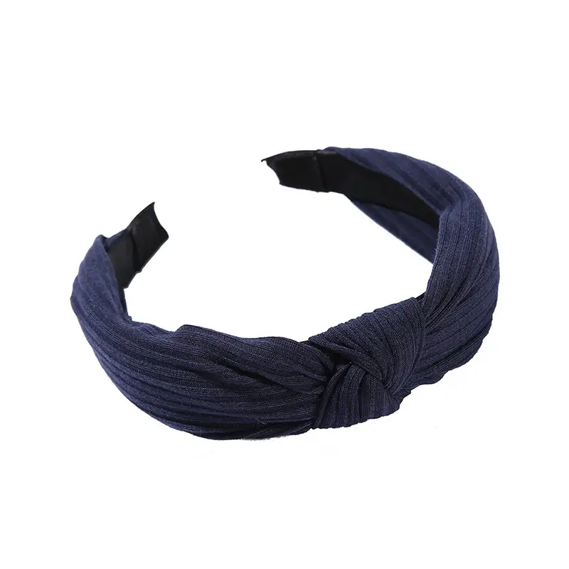 Black Knotted Hairband for Women Boho Style Wide Brim Pressure Hair Hoop - Image 14