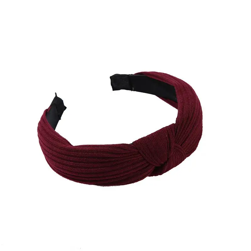Black Knotted Hairband for Women Boho Style Wide Brim Pressure Hair Hoop - Image 18