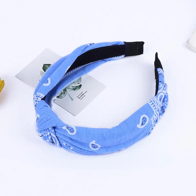 Black Knotted Hairband for Women Boho Style Wide Brim Pressure Hair Hoop - Image 2