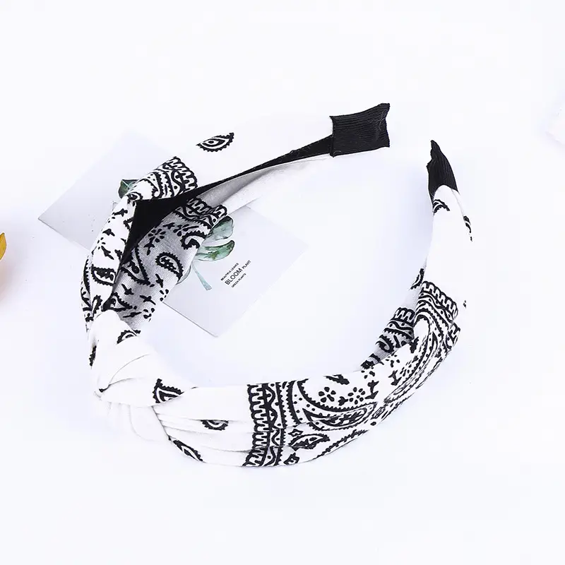 Black Knotted Hairband for Women Boho Style Wide Brim Pressure Hair Hoop - Image 4