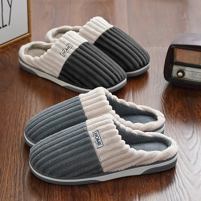 Women's Pink Thick Plush Winter Slippers - Image 6