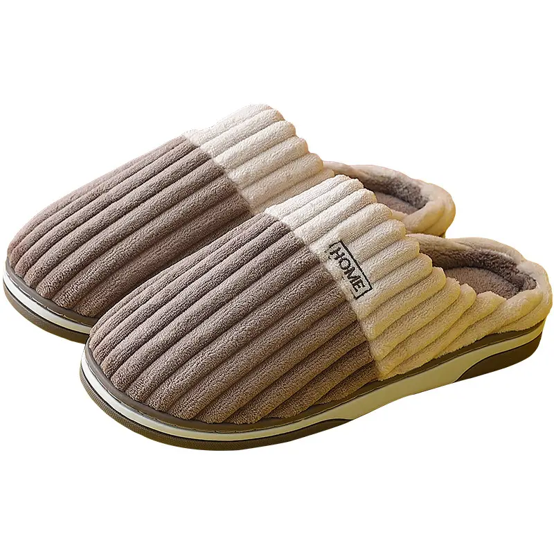 Women's Pink Thick Plush Winter Slippers - Image 9
