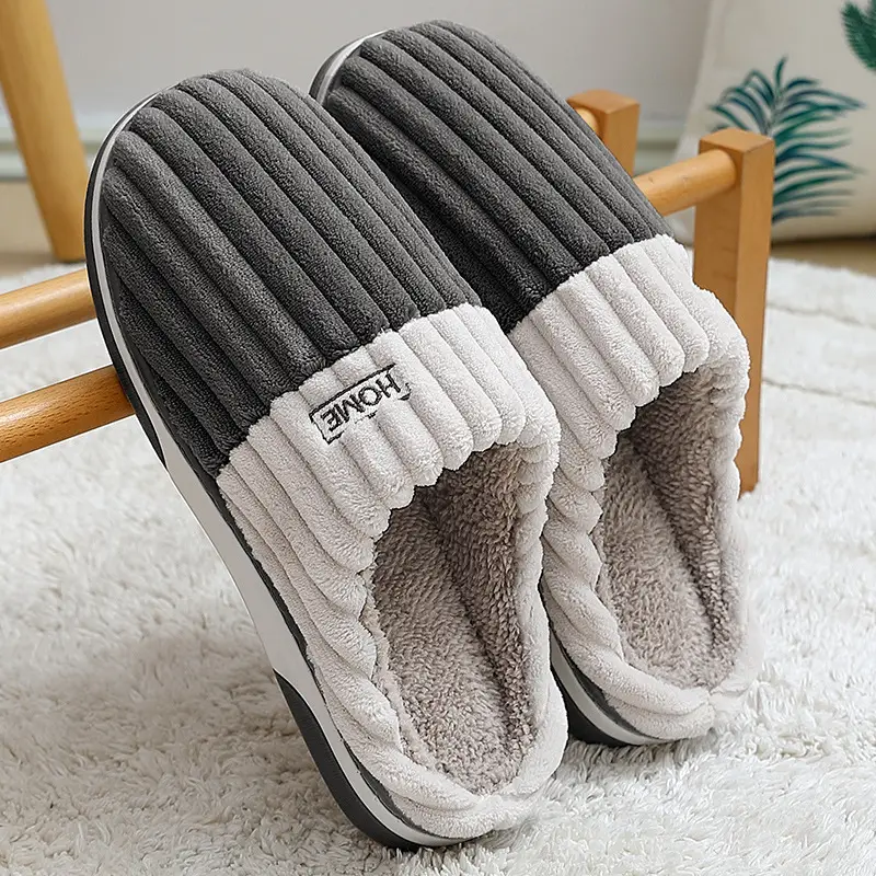Women's Pink Thick Plush Winter Slippers - Image 2