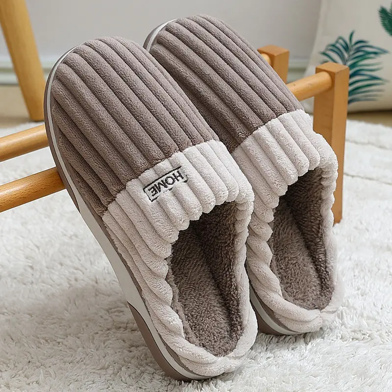 Women's Pink Thick Plush Winter Slippers - Image 4
