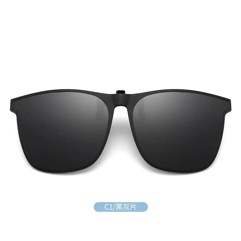 Men UV Sunglasses Black Flip-Up Clamp