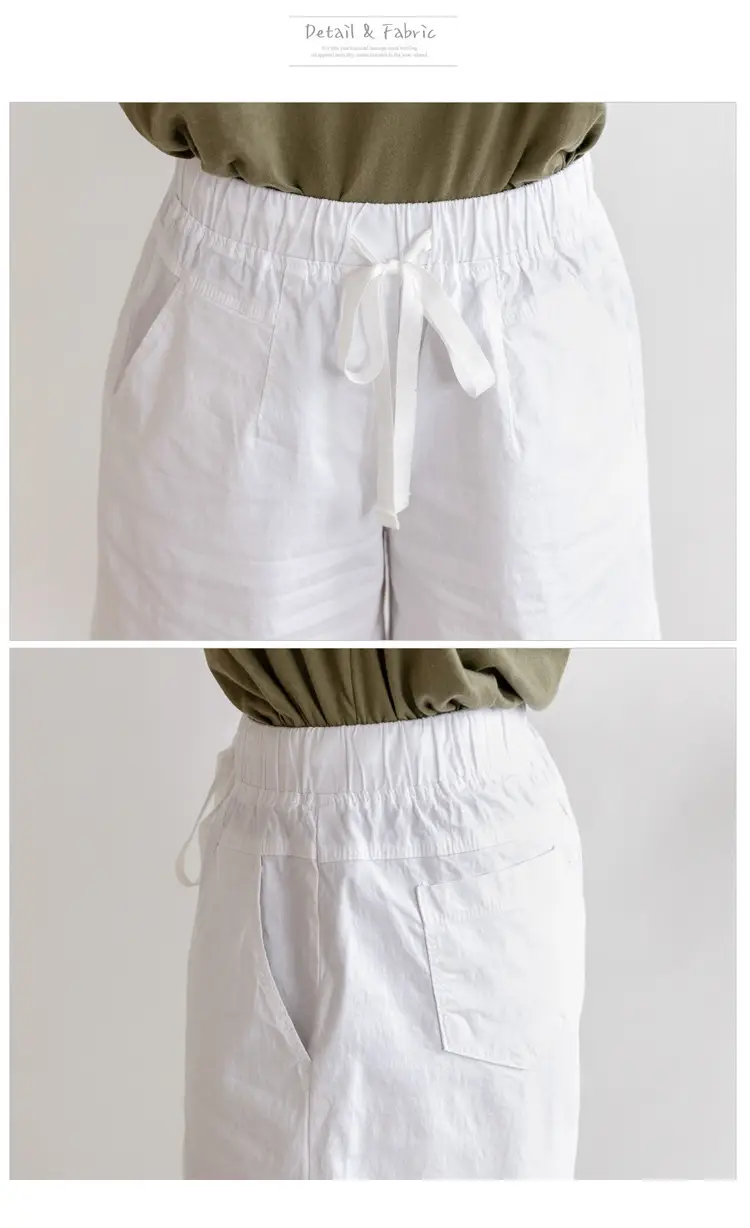 Women's Black Loose Summer Shorts High Waist 100kg — feature 17