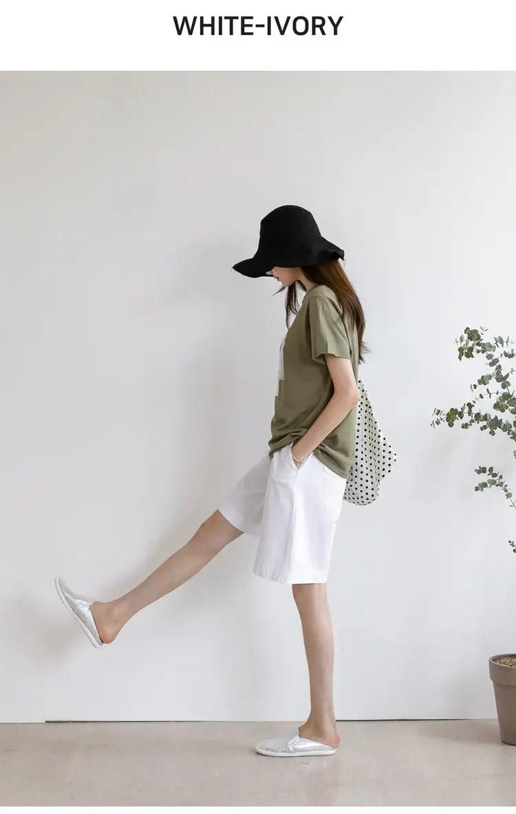 Women's Black Loose Summer Shorts High Waist 100kg — feature 3