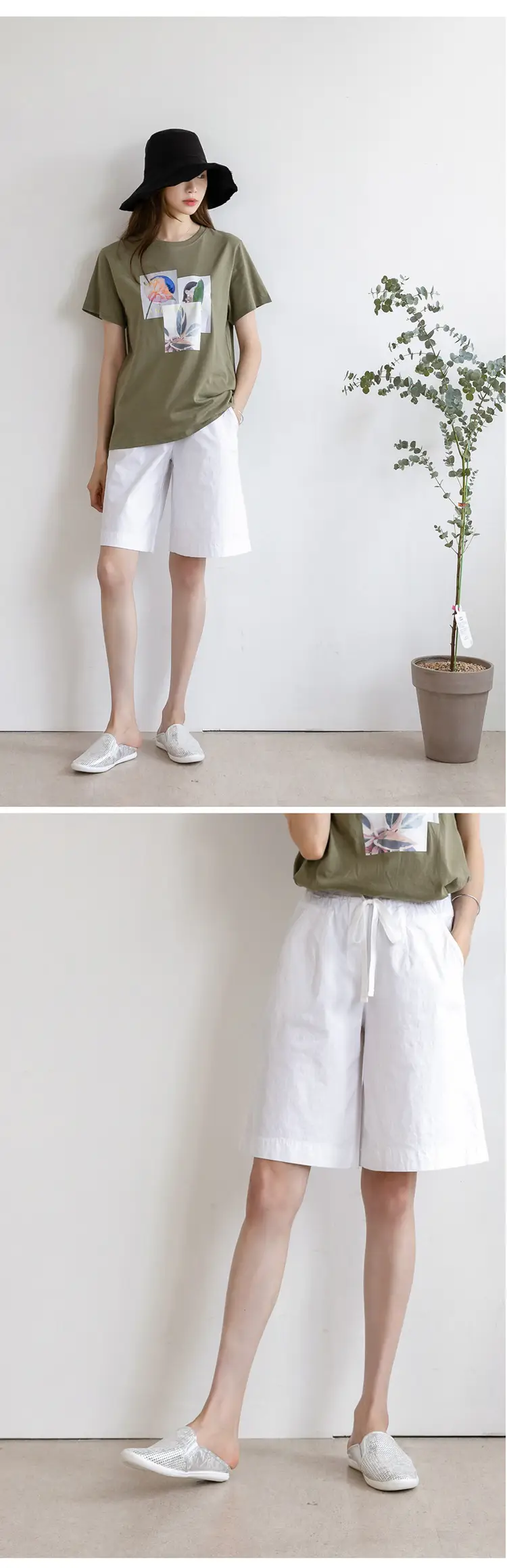 Women's Black Loose Summer Shorts High Waist 100kg — feature 6