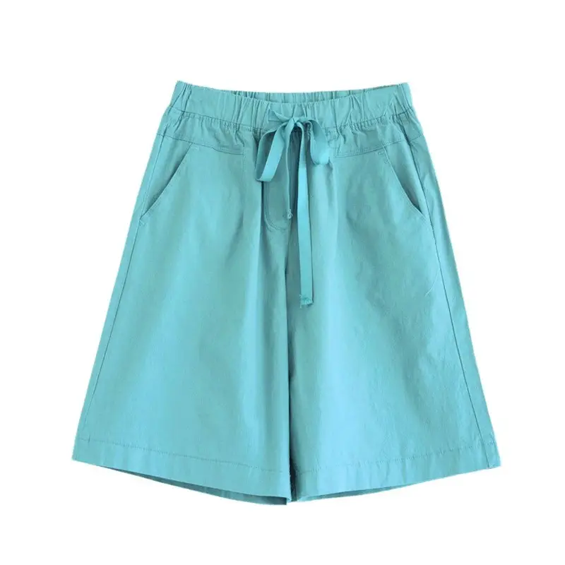 Women's Black Loose Summer Shorts High Waist 100kg