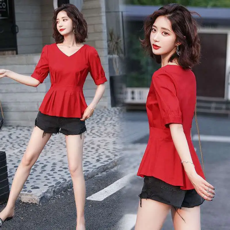 Women White V Neck Zipper Pullover Shirt 2024 - Image 2