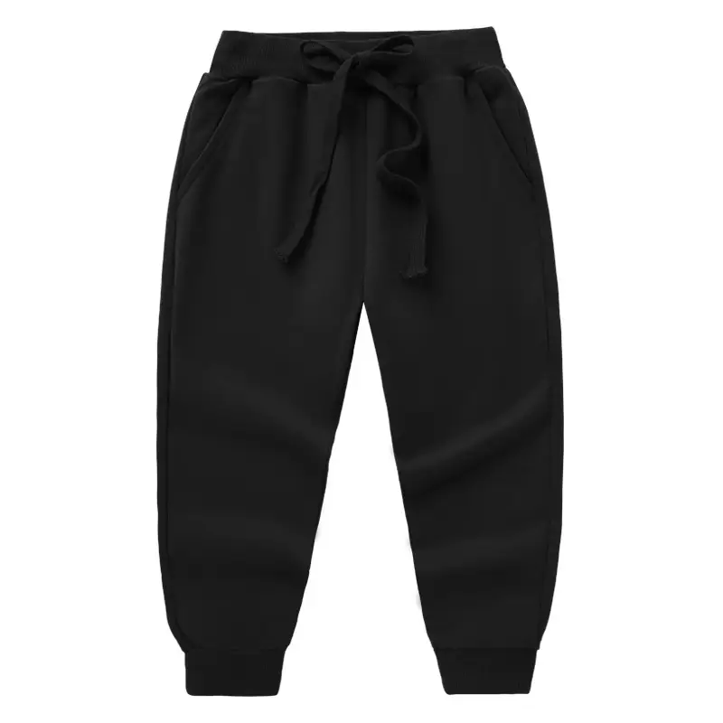 2026 Korean Style Grey Cotton Jogger Pants for Kids - Image 2