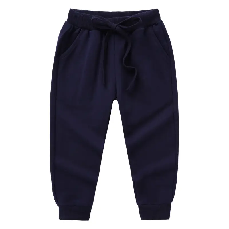 2026 Korean Style Grey Cotton Jogger Pants for Kids - Image 3