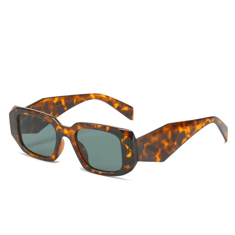 Leopard-print frame dark green
