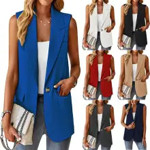 Pink Buttoned Lapel Overalls Set for Women — feature 13