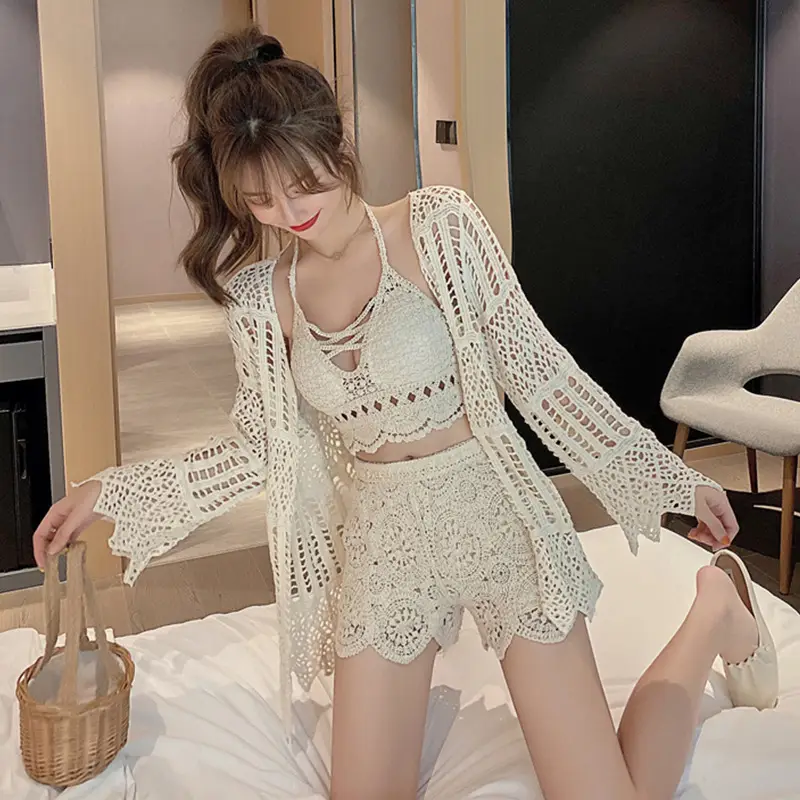New Summer Lace Shorts Set with Tassel & Sunscreen - Image 167