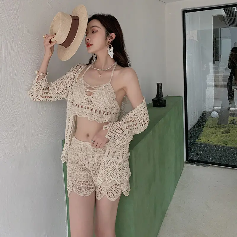 New Summer Lace Shorts Set with Tassel & Sunscreen - Image 169