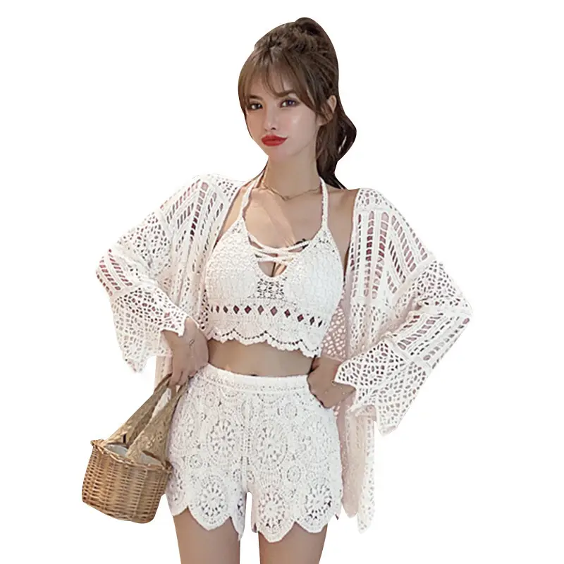 New Summer Lace Shorts Set with Tassel & Sunscreen - Image 170