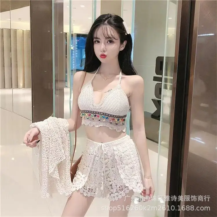 New Summer Lace Shorts Set with Tassel & Sunscreen - Image 137