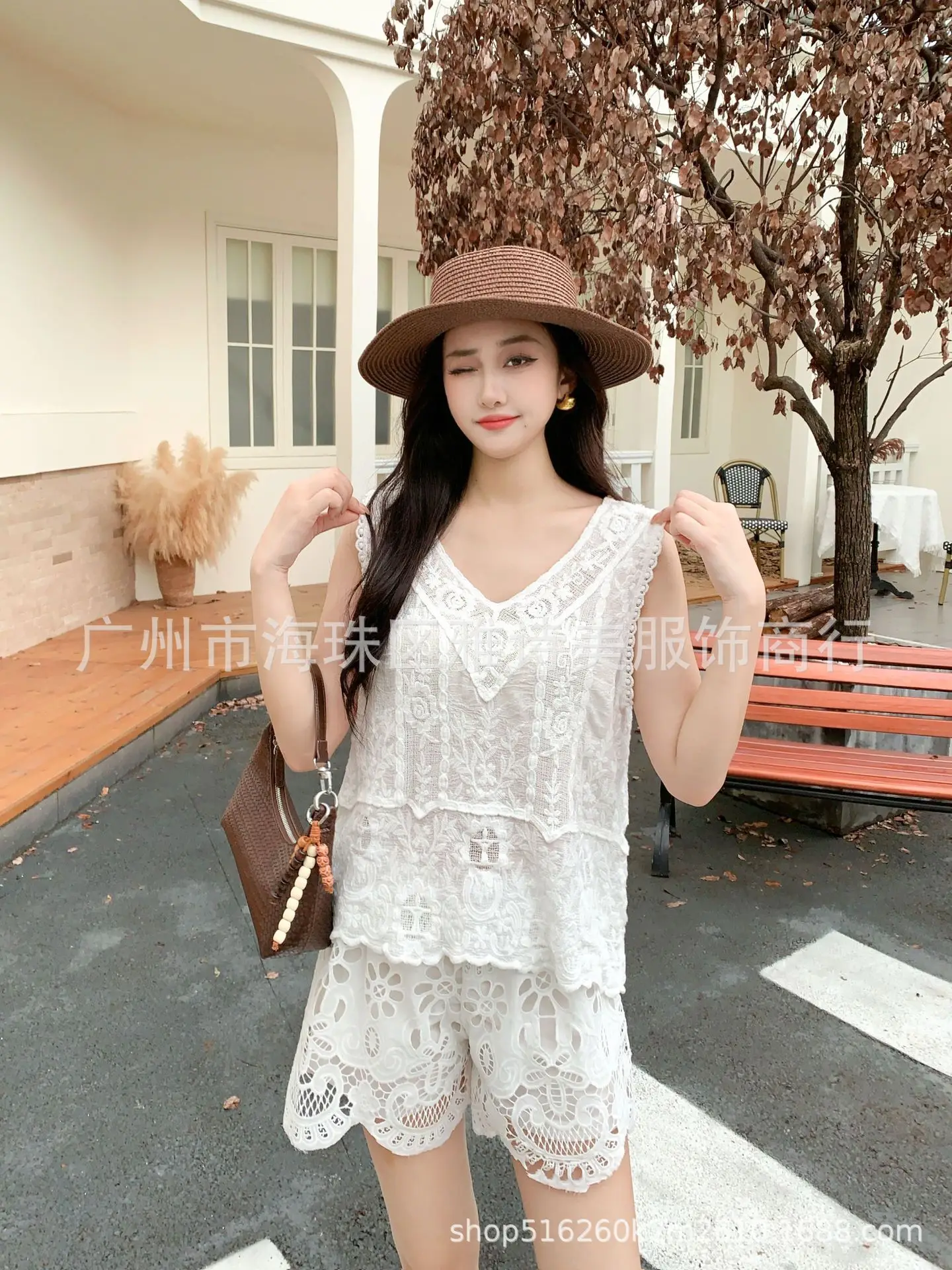 New Summer Lace Shorts Set with Tassel & Sunscreen - Image 160