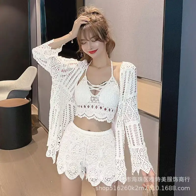 New Summer Lace Shorts Set with Tassel & Sunscreen - Image 3