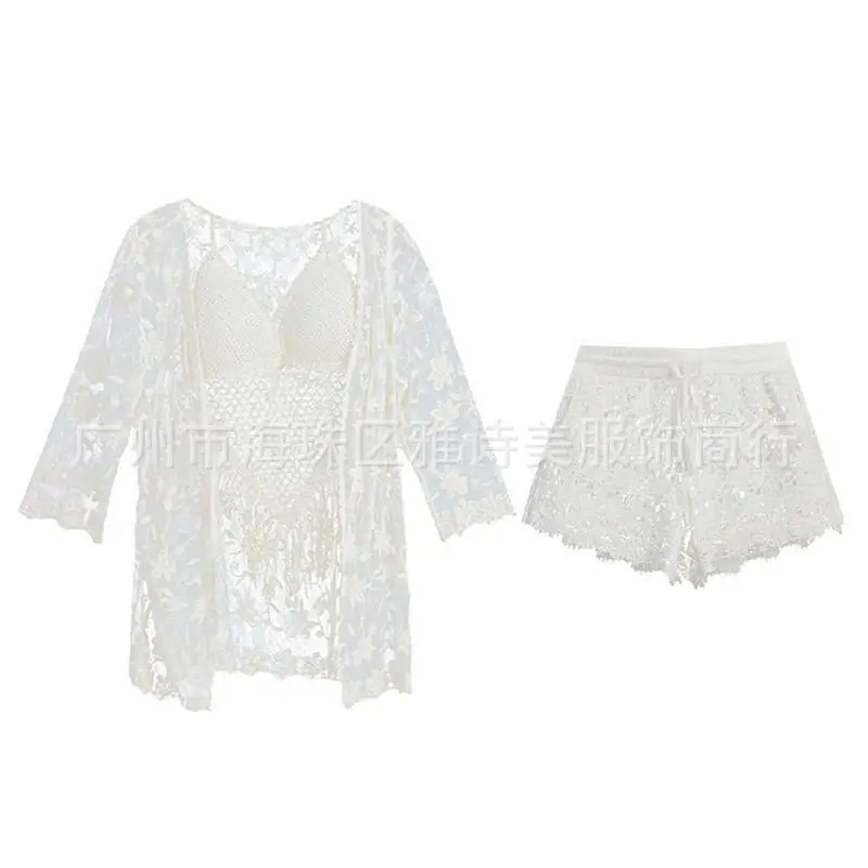New Summer Lace Shorts Set with Tassel & Sunscreen - Image 44